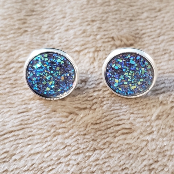 Geode earrings 12mm - Picture 3 of 3